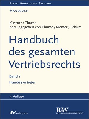 cover image of Handbuch des gesamten Vertriebsrechts, Band 1